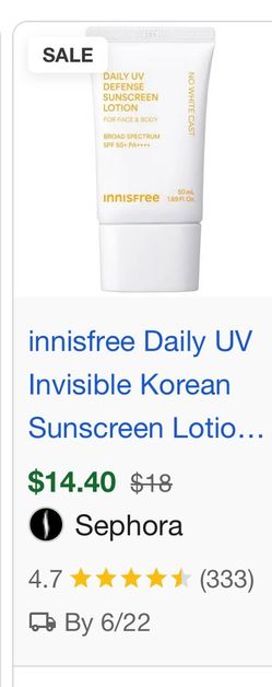 Innis free daily uv defense 6
