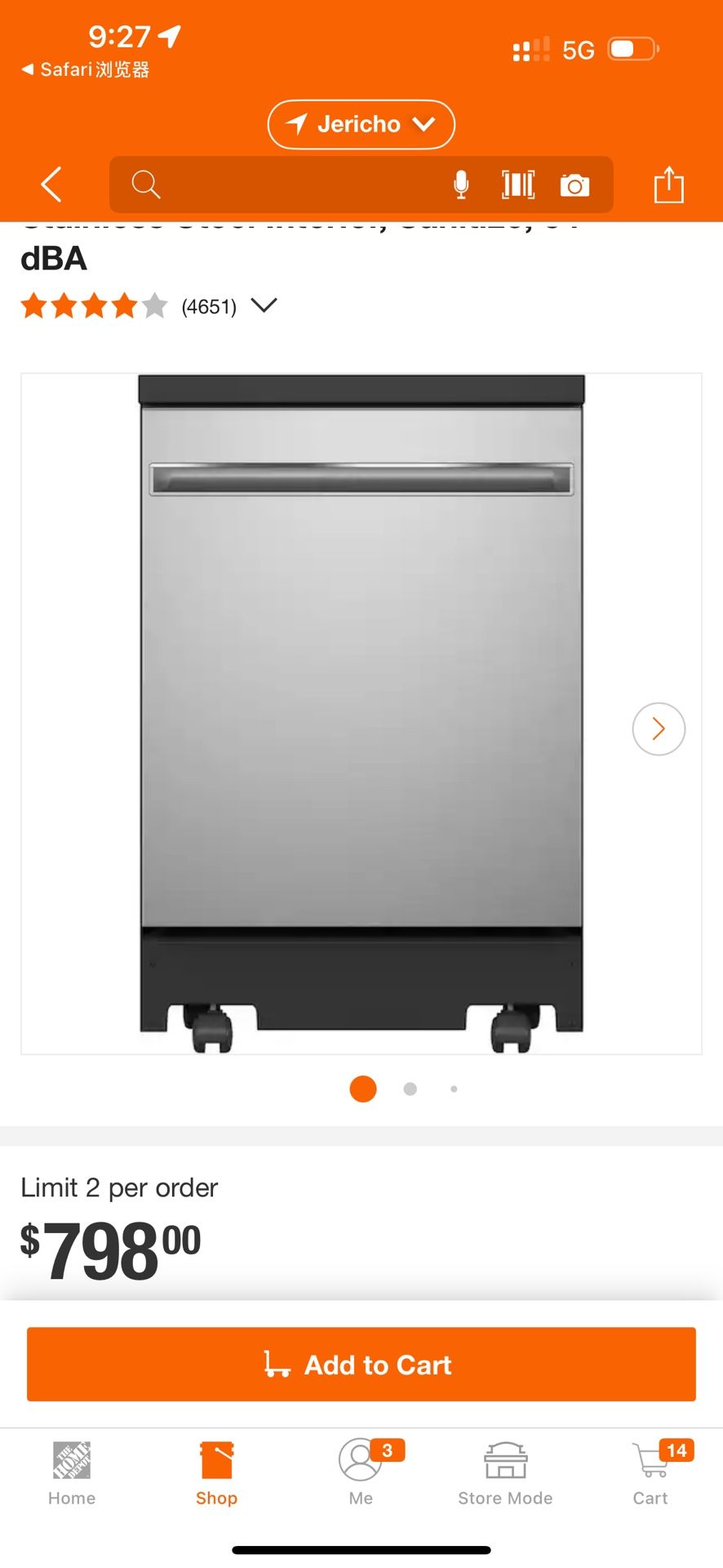 Brand New Portable Dishwasher GE GPT225 Series