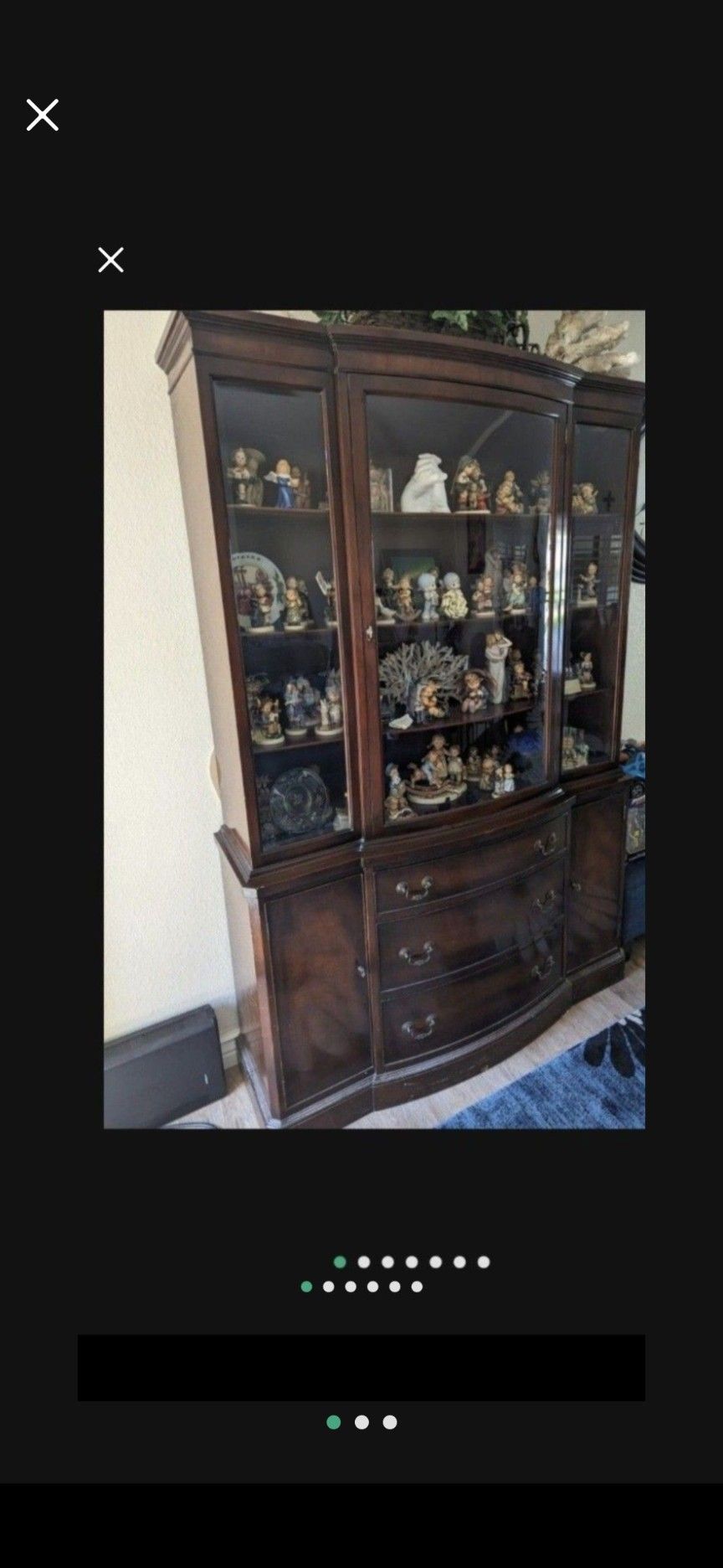 Antique Wood China Cabinet....$380.....PU 40th