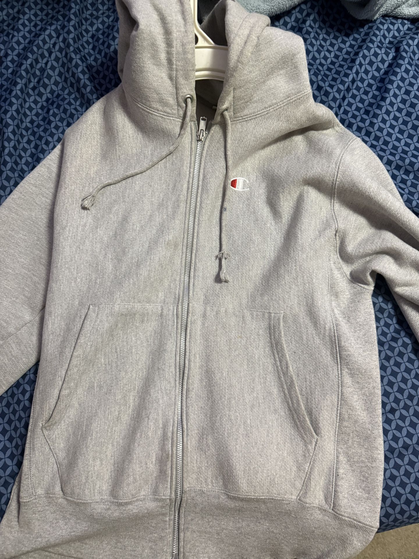 Champion hoodie grey small full zipup
