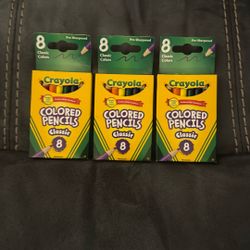 New Crayola 3 Sets, 8 Pack Mini Classic Colored Pencils