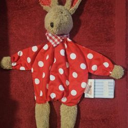 EASTER KATHE KRUSE BROWN FUZZY RABBIT LOVEY SECURITY BLANKET WITH TAGS 