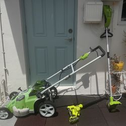 Lawn mower, Trimmer, & Leaf Blower