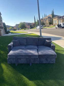 Gray ashely corduroy couch