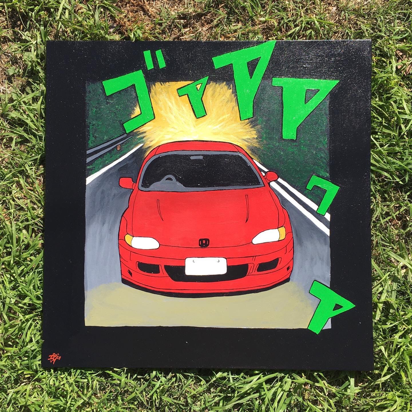 Initial D Custom Hand Painted Canvas