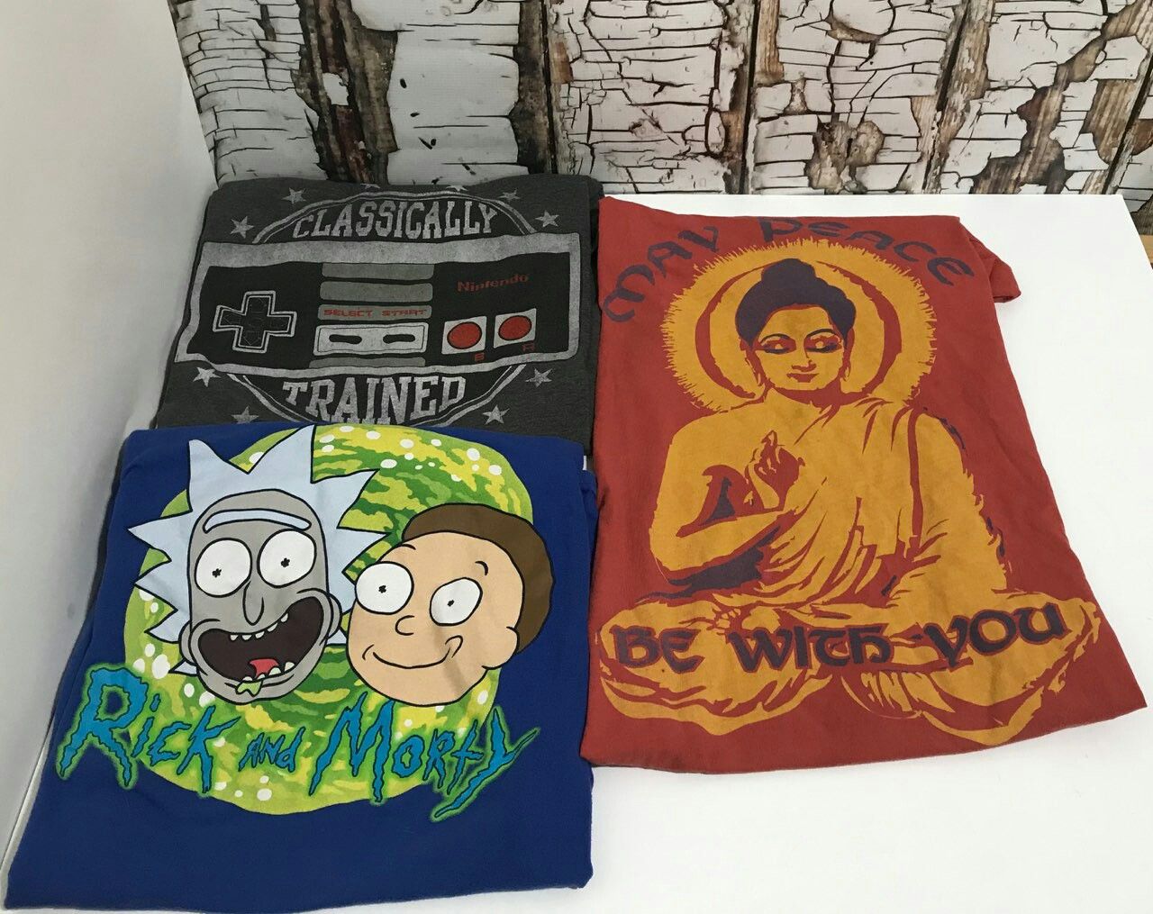 Rick N Morty, Budda, Nintendo Classic T Shirt Small Lot