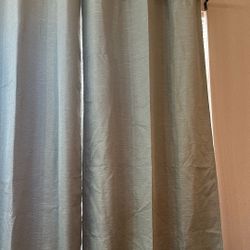 4 Panels Sage Green Linen-Look Curtain Panels – 82” Length