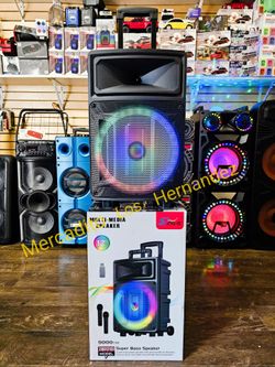 12" Pro Bluetooth Speaker ❗️Wireless Mic Included 🔋+++ Fm radio / Aux / Usb- 2026 ❗️LED Lights