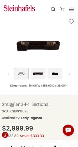 Sofa Coach Snuggler 3 pieces
