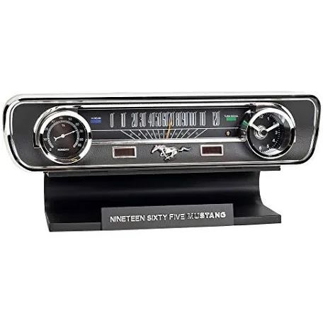 New β Mark Feldstein & Associates Ford 1965 Mustang Vintage Dashboard Tabletop Desk Thermometer & Sound Clock π