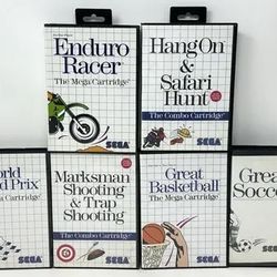 Sega Master System Lot of Grand Prix, Enduro Racer, Soccer, Basketball & More