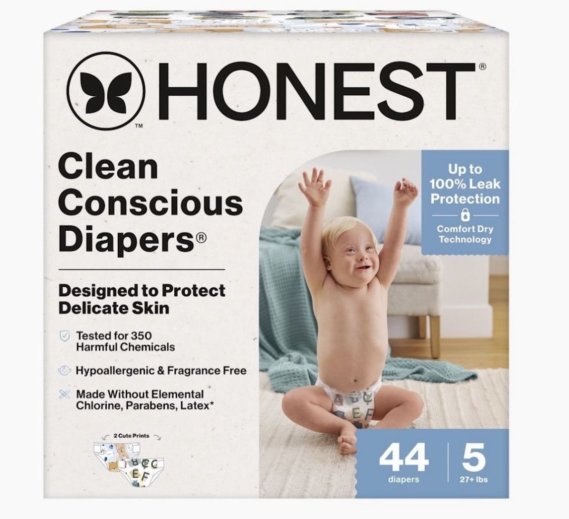 Honest Diapers Size 5, 44 Count