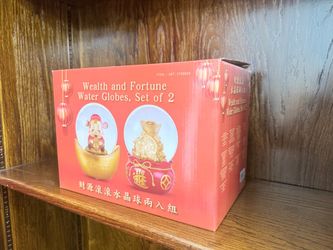 Wealth and Fortune Water Globes Set of 2