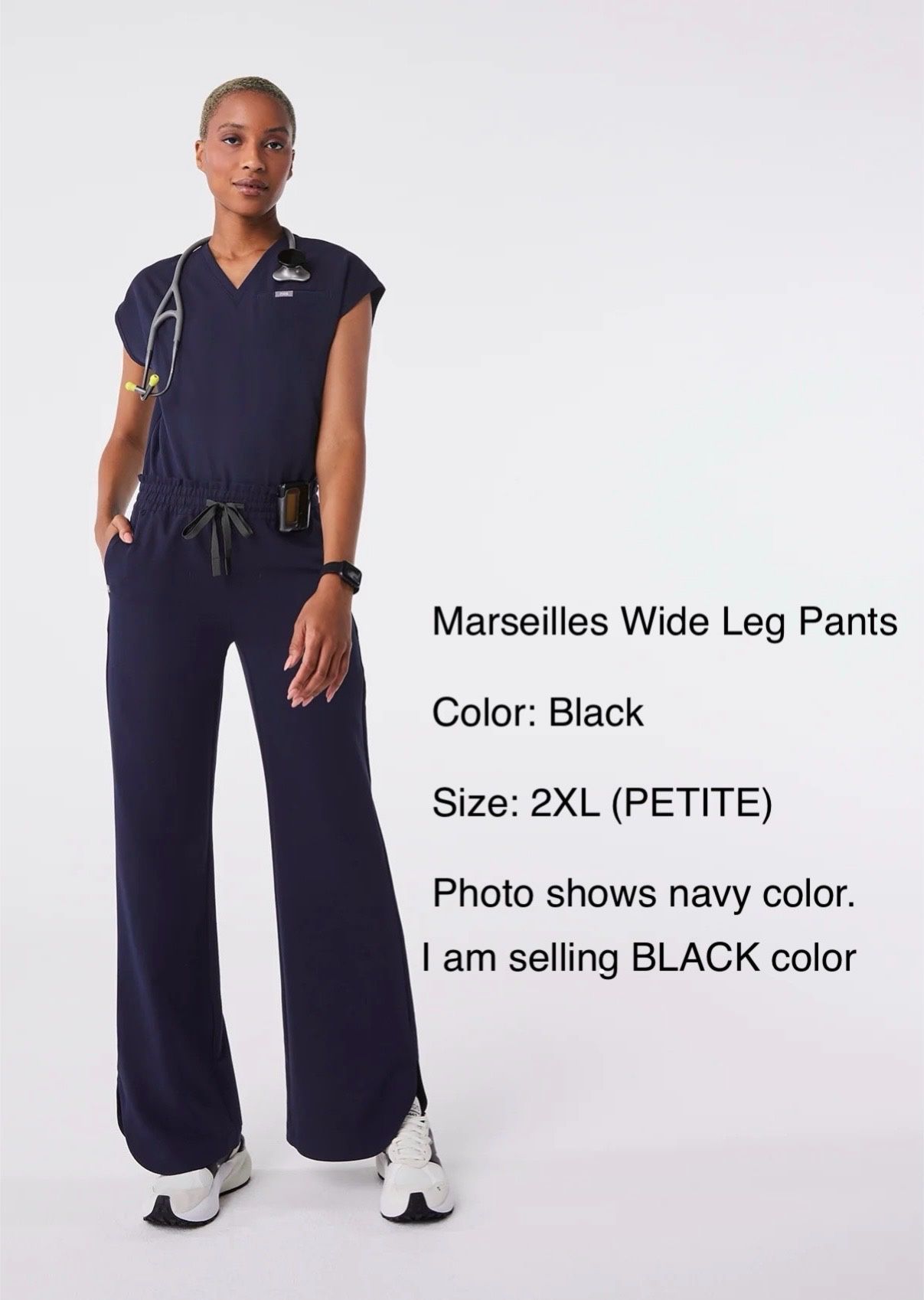 Figs Marseille Wide Leg Scrub Pants XXL Petite NEW