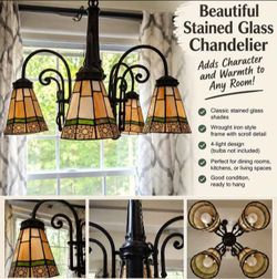 Stained Glass Chandelier