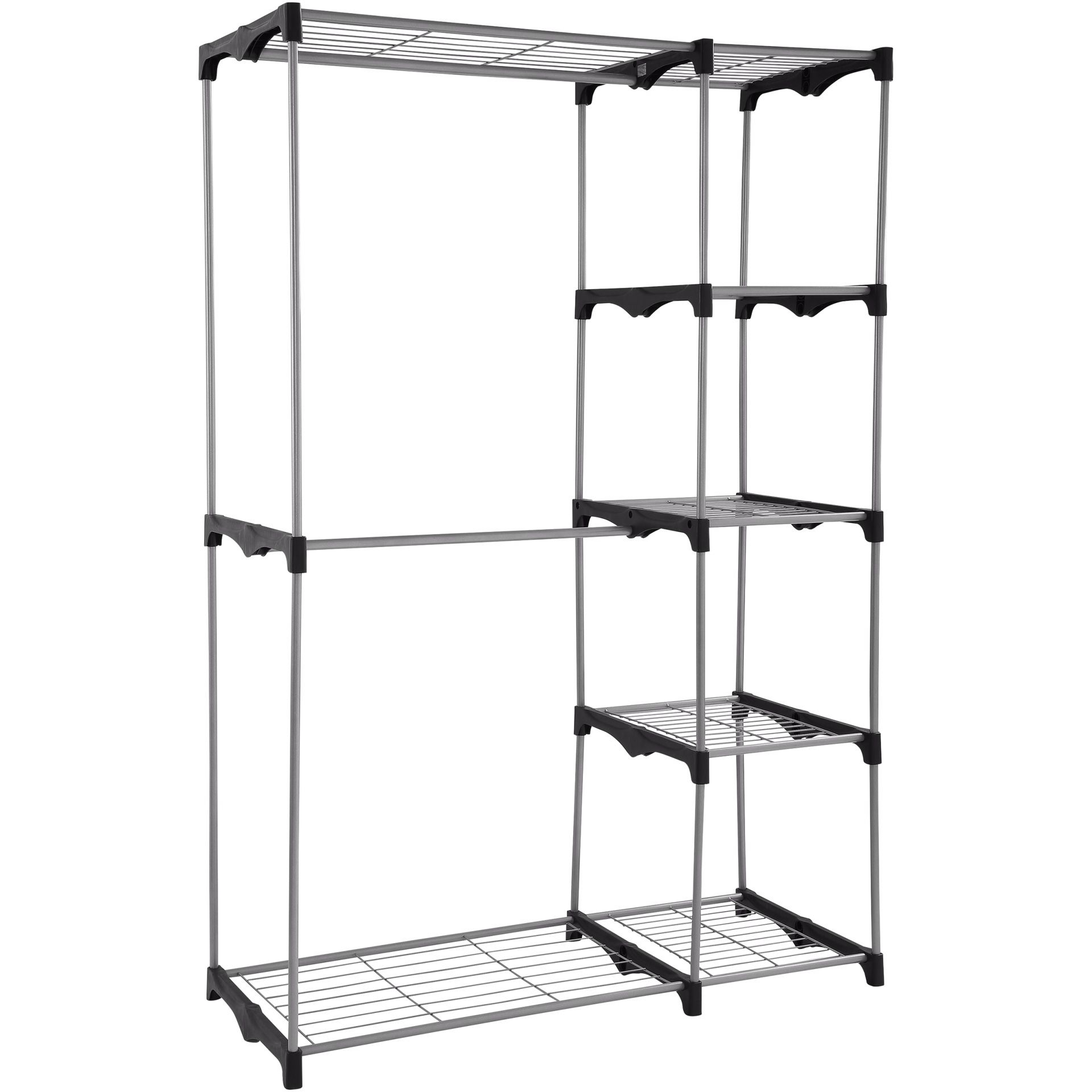 Mainstays Closet Organizer 2 Hanging Racks and 4 adjustable shelves
