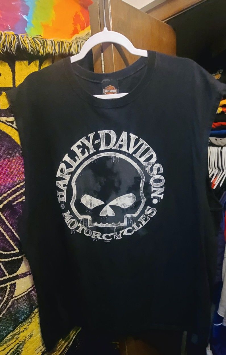 Harley Davidson black skull Wisconsin short sleeve shirt 2XL