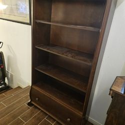 Wooden Bookshelf w/ Drawer