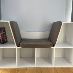 kids bookshelf with reading nook