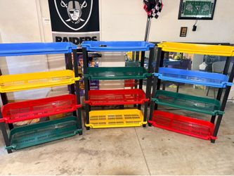 4 tiered plastic storage shelves