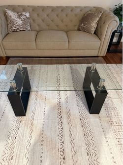 Glass coffee table 4’ and 2 end table set