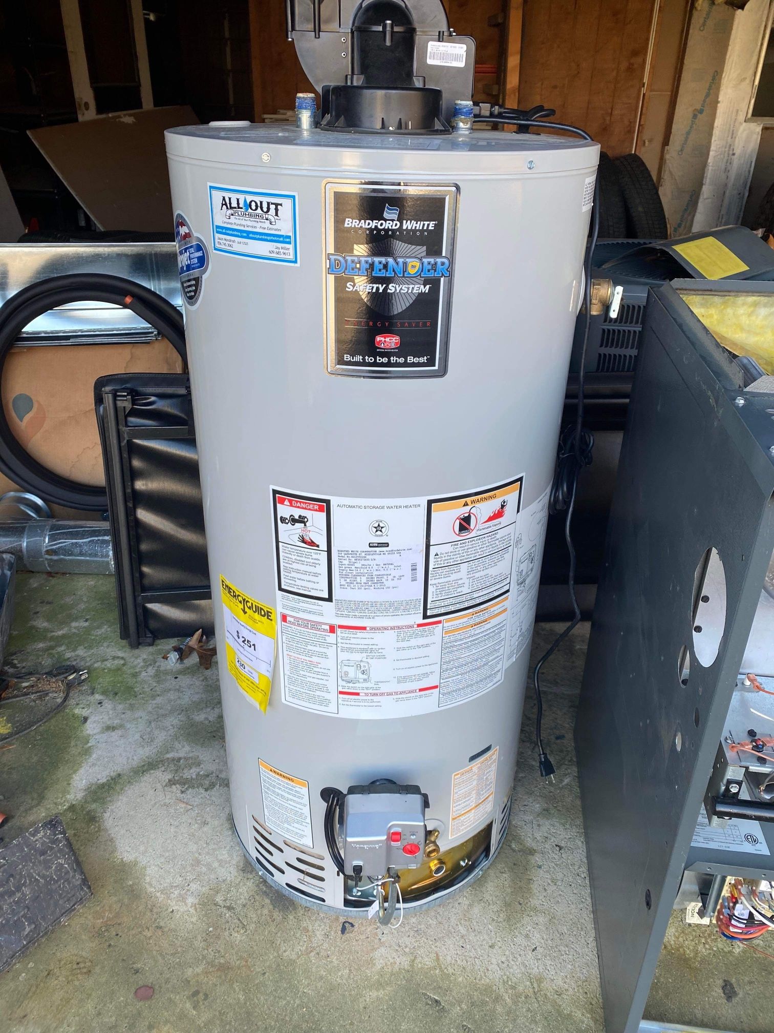 Bradford White 50 Gallon Short Used Powervent Power Vent Water Heater. Can Be Delivered Or Installed For Add. Price
