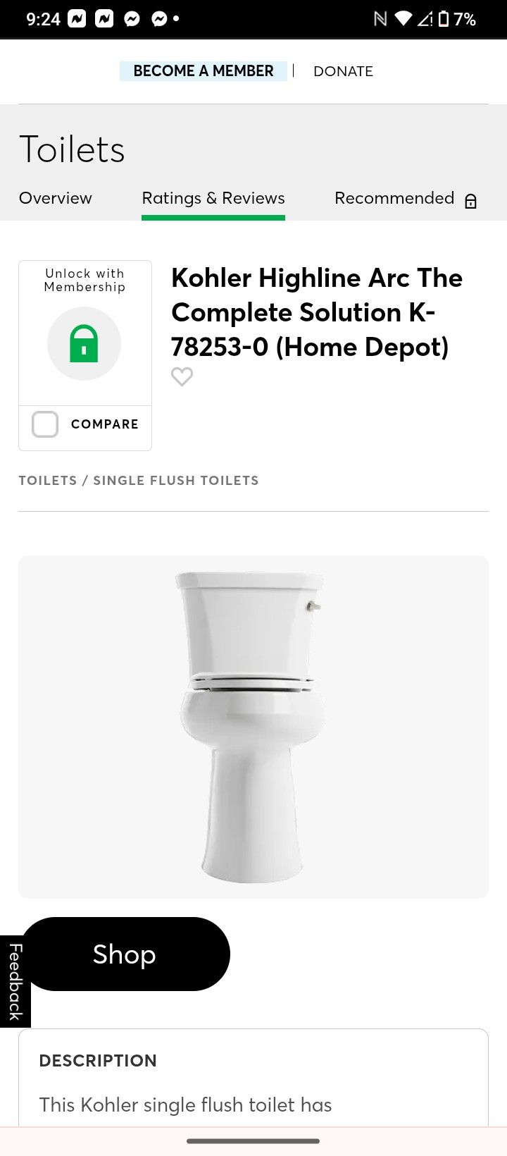 KOHLER TOILET BRAND NEW IN BOX