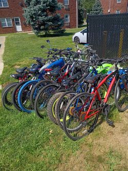 Lot of Used Bicycles Mixed Styles