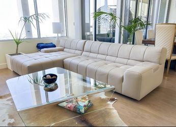 Taupe Leather Couch