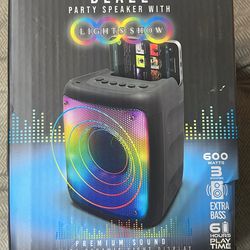 Bluetooth Speaker, 3" Woofer, Disco Lights, Wireless, FM Radio, Remote