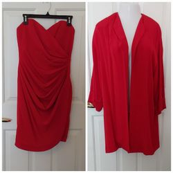 Strapless Dress And Coat, 2 Pc.Anne Klein Cocktail Dress With Coat 