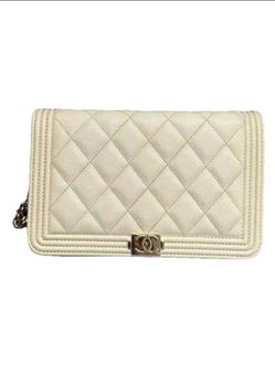 Channel Wallet on Chain Boy Leather Crossbody Bag! (New)!