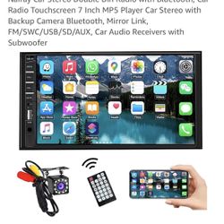 Naifay Car Stereo Double Din Radio with Bluetooth, Car Radio Touchscreen 7 Inch MP5 Player Car Stereo with Backup Camera Bluetooth, Mirror Link, FM/SW