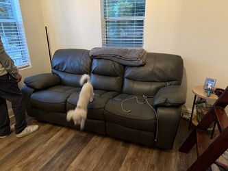 Faux Leather Sofa