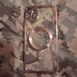 Case for iPhone 13 Silicone Camera Protection Chrome Rose Gold