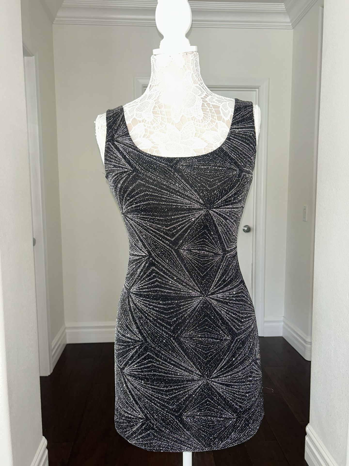 Black And Silver Simmer Dress