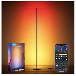 Govee RGBIC Floor Lamp Basic, 1000lm LED Corner Lamp Compatible with SmartThings, Alexa, and Matter, Modern Floor Lamp with Music Sync and 16 Million 