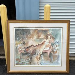 NY: Large Framed Artwork by Artist Jane Bazinet