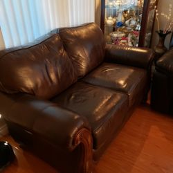 Brown Leather Couch Very Comfortable - Ashley Furniture