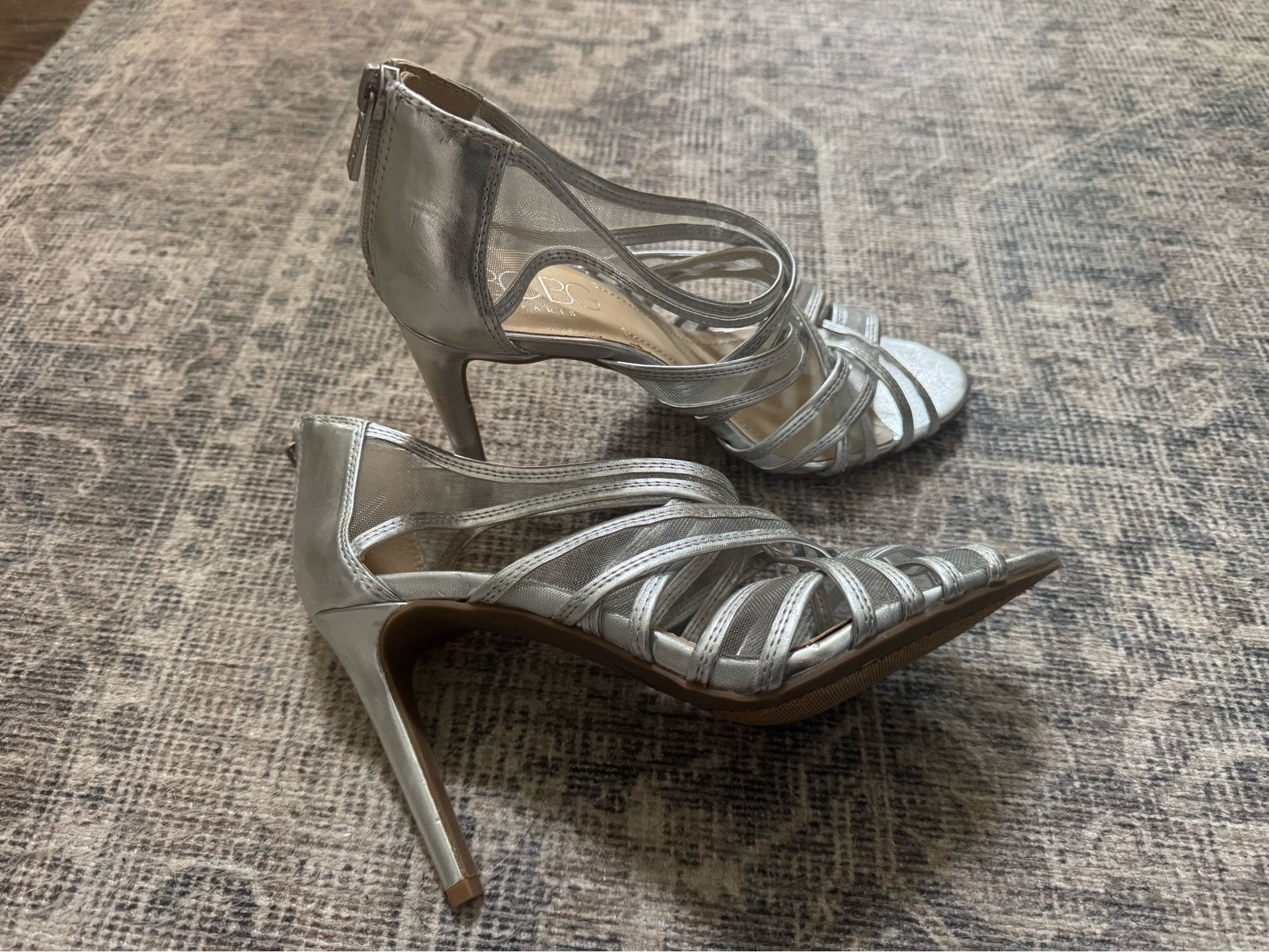 BCBG Size 8 Silver Heels