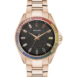 Bulova Men's Classic Phantom Rose Gold-Tone Stainless Steel Bracelet Watch 40mm