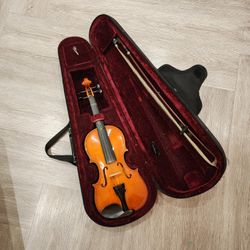 Acoustic Violin With Bow And Case 1/4