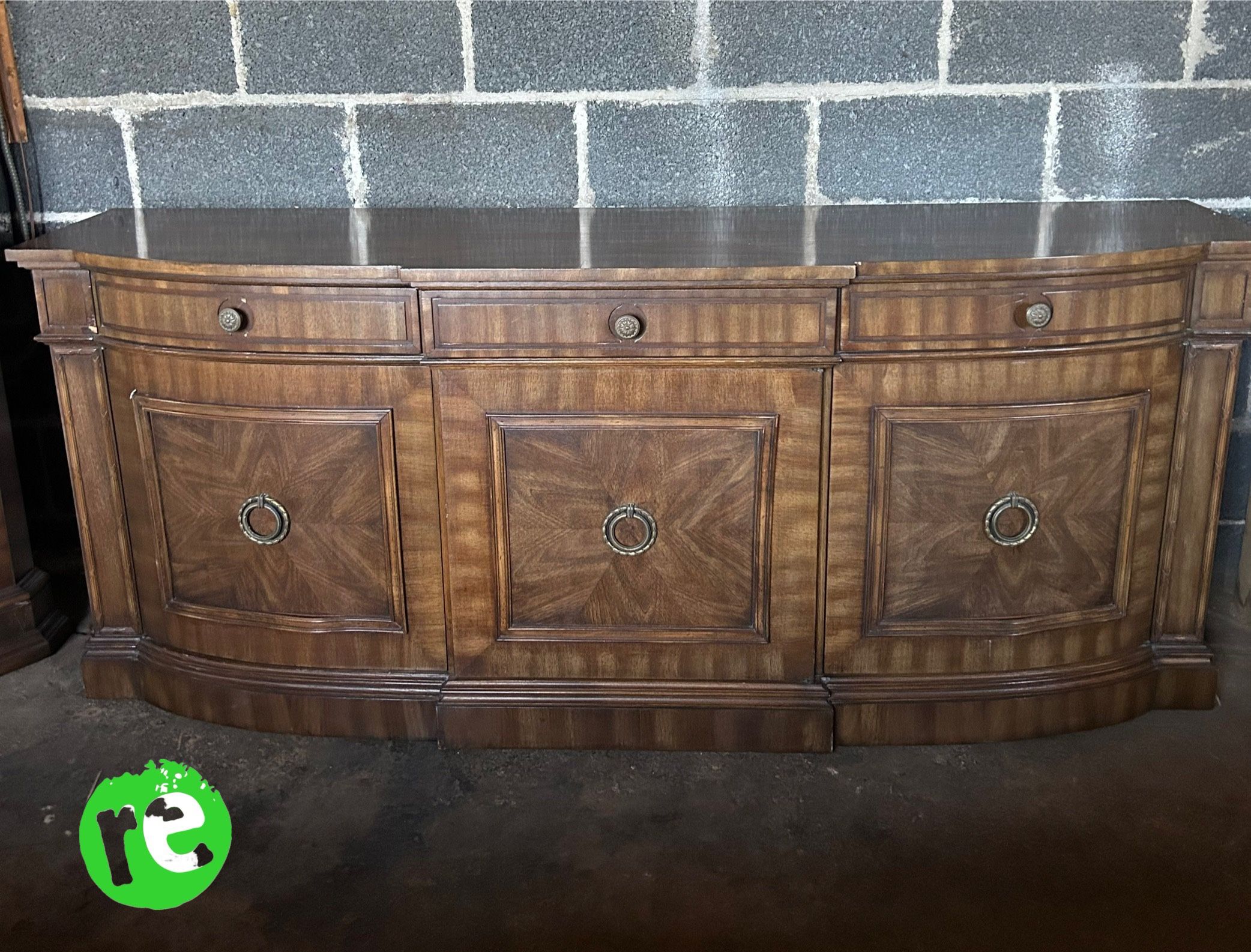 Fancher Mid-Century Italians Provincial Walnut Buffet Credenza