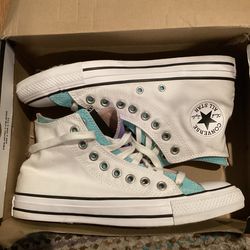White , Pink , Blue , Purple And Black Hi Top Converse 