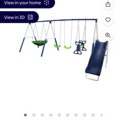 Swing Set With Saucer Swing And Slide