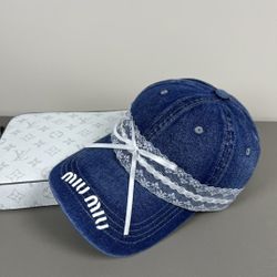 Lace denim hat
