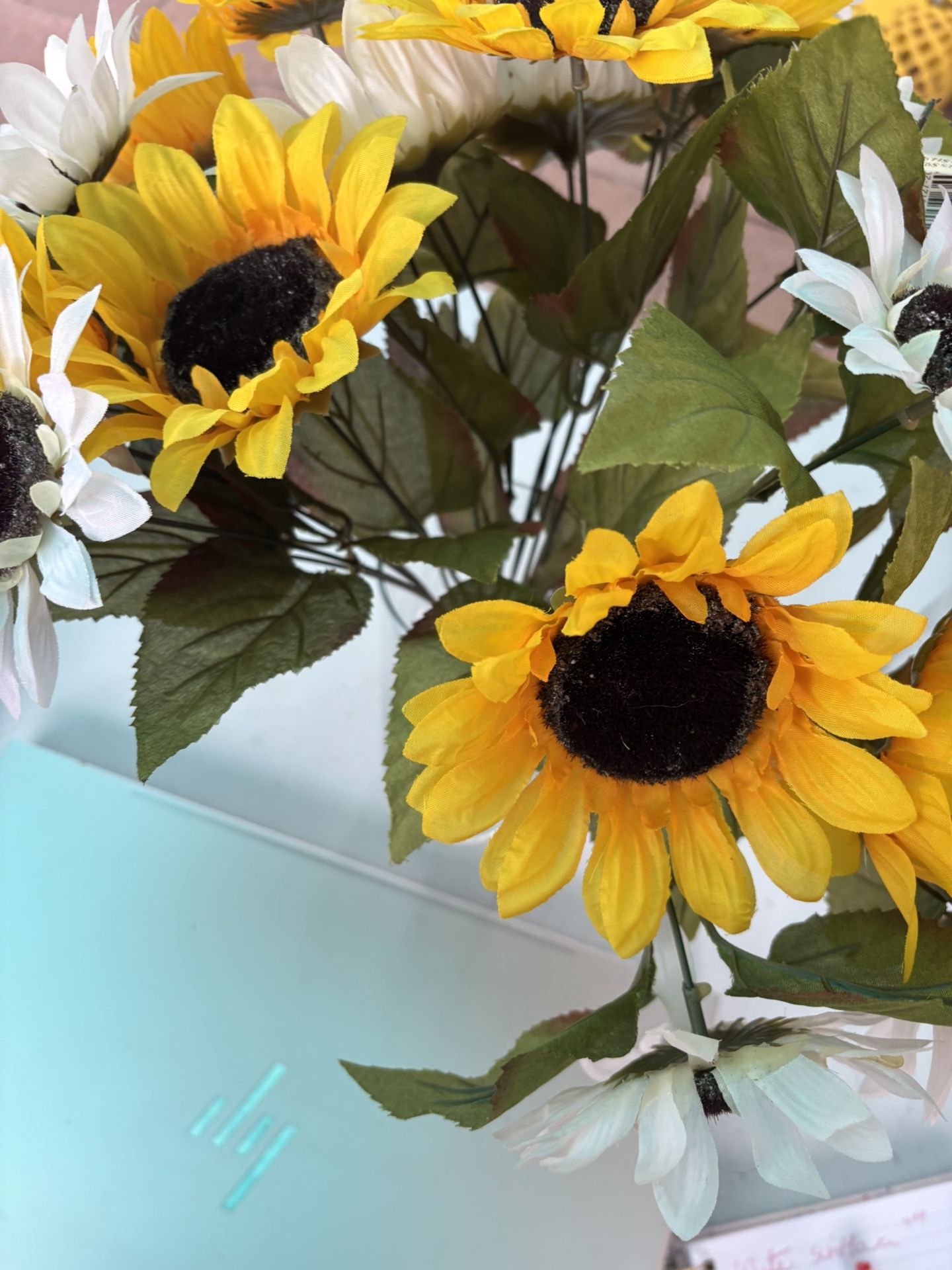 White And Yellow Sunflowers Bundle Of 3 Bunches