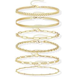 Gold Bracelets for Women, Dainty14K Gold Plated...