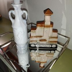 James B. Beam,The, Broadmoor, Whiskey Bottle,And, Olympic Bottle, From Italy,  Both In Mint Condition.