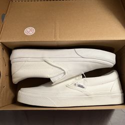 White Classic Slip On Vans Size 5 Women’s & 3.5 Men’s 